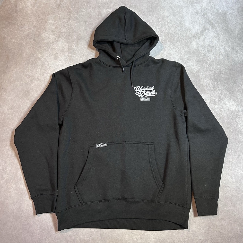 Workman Co. Black Pullover Fleece Hoodie Diesel Mechanics Have Bigger Tools Sz L - Picture 2 of 5